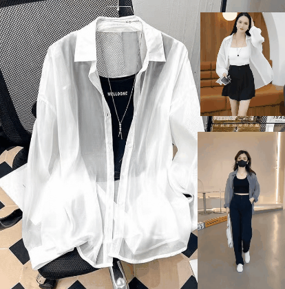百搭防曬雪紡衫