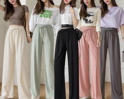 冰絲千搭闊腿褲