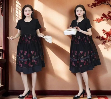 時尚漸變連衣裙