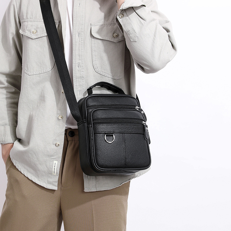 男士牛皮單肩包