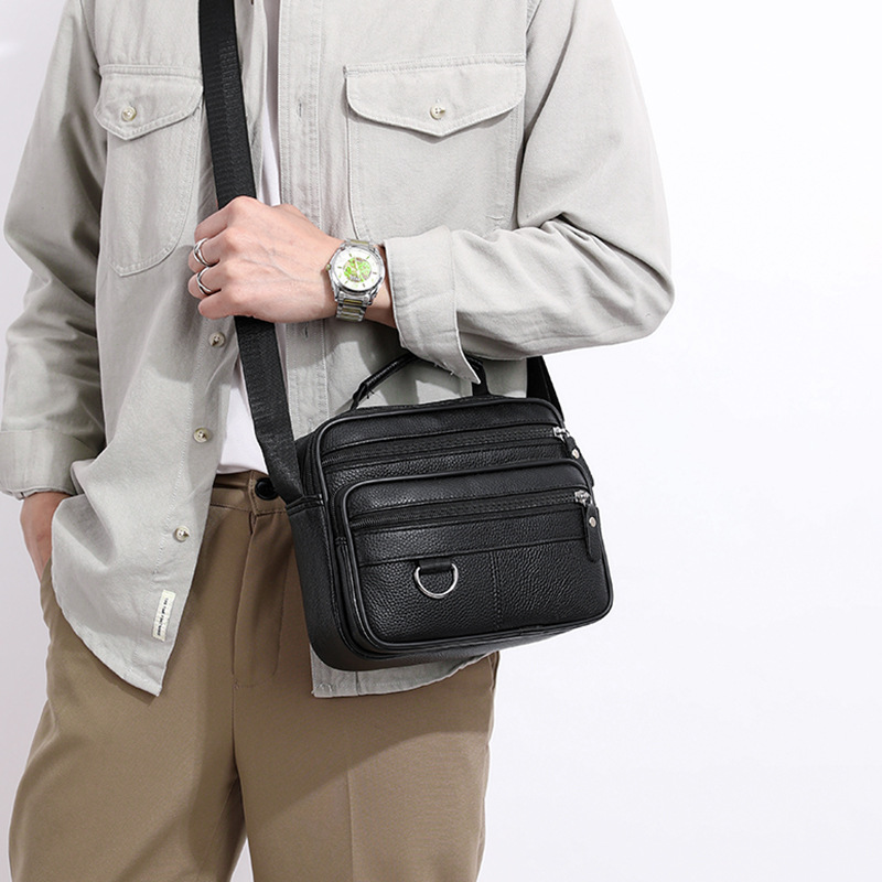 男士牛皮單肩包