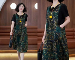 時尚圓領假兩件